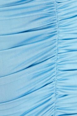 Blue Ruched Bodycon Mini Dress -Women Clothing Sales Store 00100038998 ZS