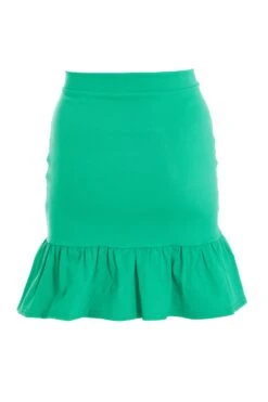 Jade Green Ruched Mini Skirt -Women Clothing Sales Store 00100039053 ZB