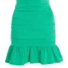 Jade Green Ruched Mini Skirt 12 Jade Green Ruched Mini Skirt -Women Clothing Sales Store 00100039053 ZM