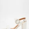 White Dimanate Buckle Block Heels 13 White Dimanate Buckle Block Heels -Women Clothing Sales Store 00100039171 ZM