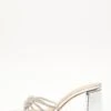 Silver Diamante Mule Block Heels -Women Clothing Sales Store 00100039187 ZM