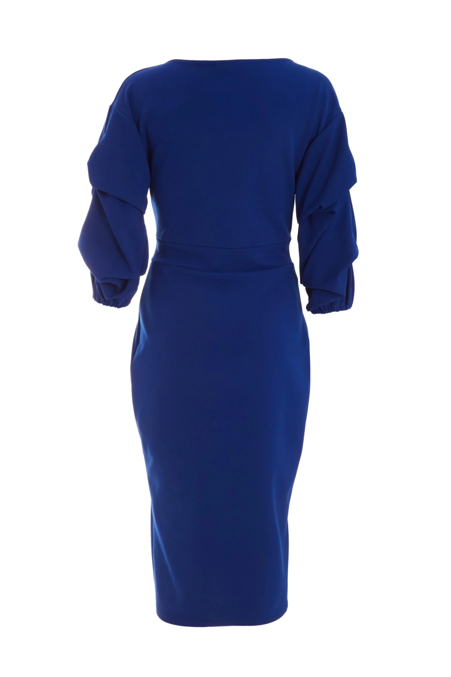 Royal Blue Wrap Tie Midi Dress 5 Royal Blue Wrap Tie Midi Dress - Image 5