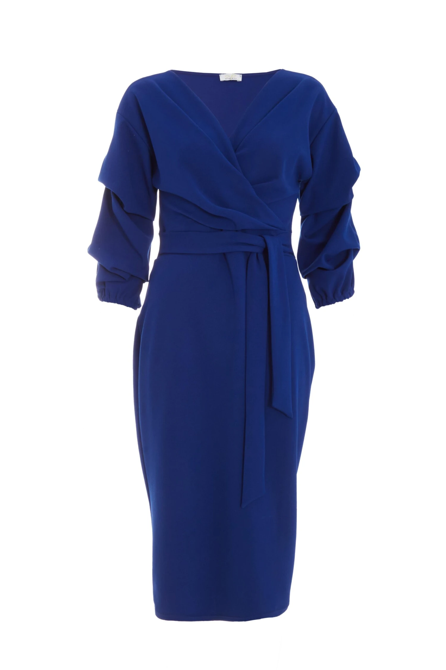 Royal Blue Wrap Tie Midi Dress 1 Royal Blue Wrap Tie Midi Dress