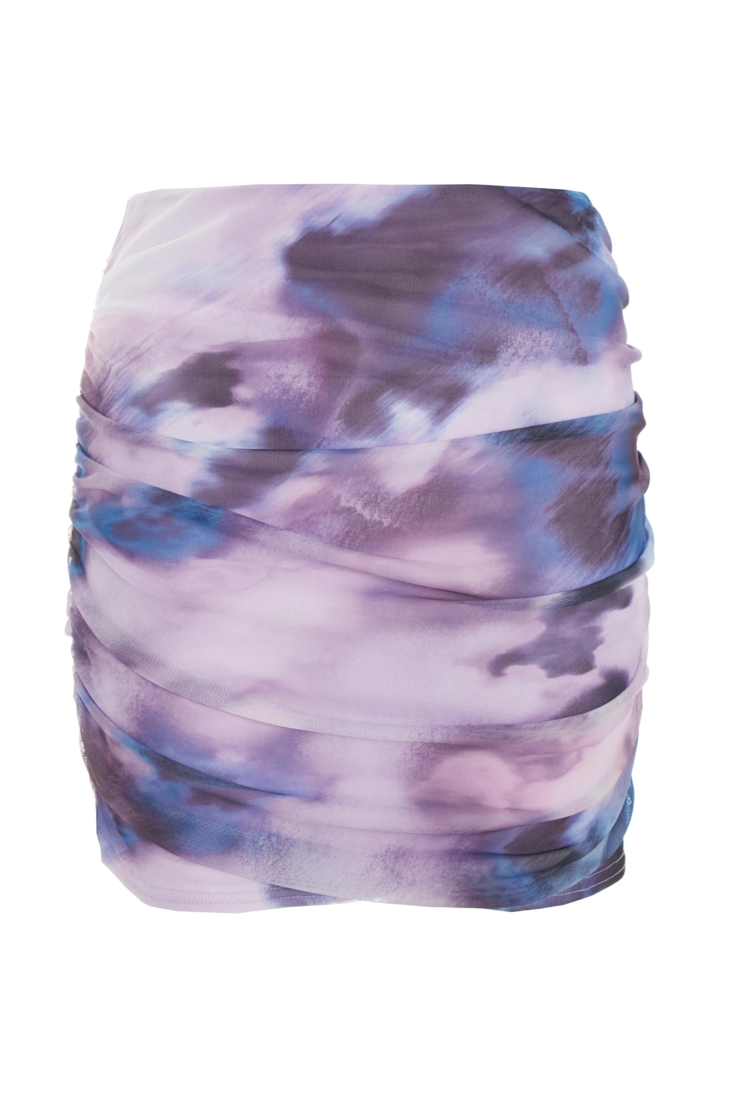 Purple Marble Print Mesh Ruched Mini Skirt 1 Purple Marble Print Mesh Ruched Mini Skirt